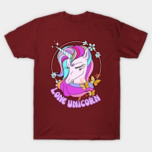 Lone Unicorn - Rainbow Unicorn T-Shirt